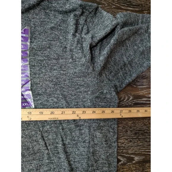 Member's Mark Sweater Mens 2XL Gray Mock Neck Quarter Zip Pullover Stretch - Picture 8 of 9